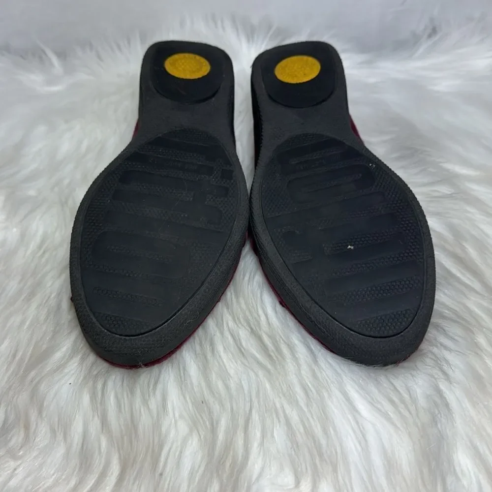 Fitflop Burgundy Suede Stud‎ Fringe Penny Loafers Sz 6